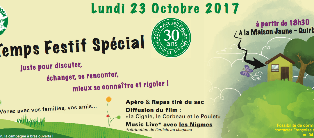 Temps festif spécial 30 ans d’Accueil Paysan dans l’Aude